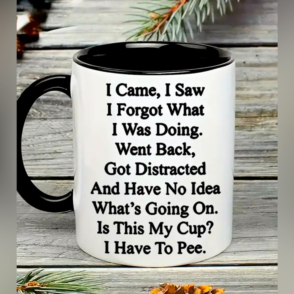 SARCASTIC COFFEE MUG “I CAME I SAW…” DOUBLE SIDED DISHWASHER/MICROWAVE SAFE